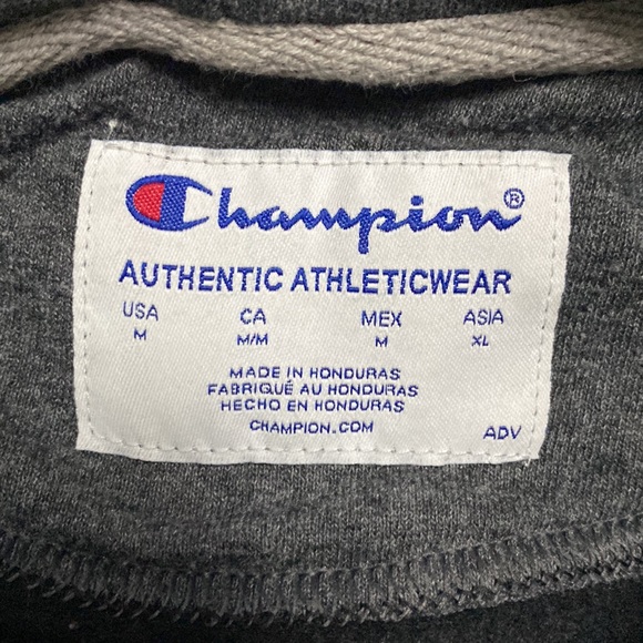 LIKE NEW CHAMPION TWO TONE BLACK GREY ATHLETICWEAR HOODIE MENS SIZE MEDIUM - Picture 2 of 3